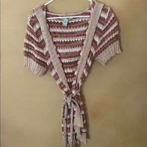 American rag short sleeve crocheted sweater